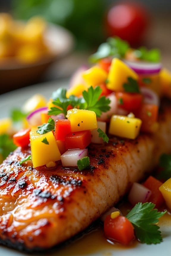 honey lime salmon with salsa
