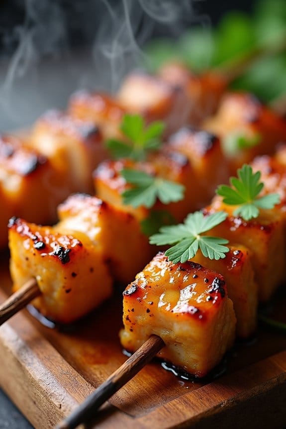 honey mustard pork skewers