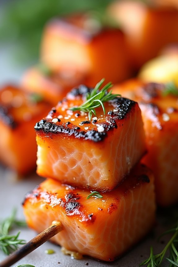 lemon dill salmon skewers