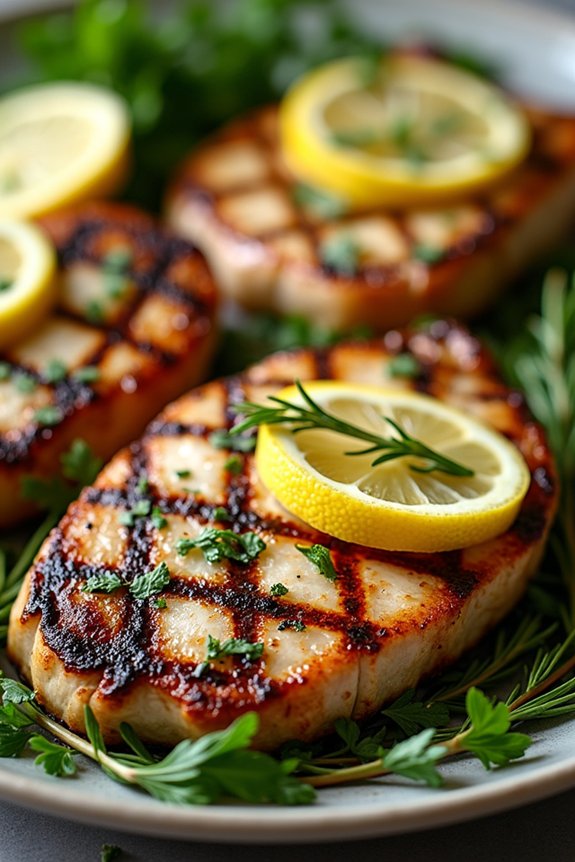 lemon herb grilled pork chops