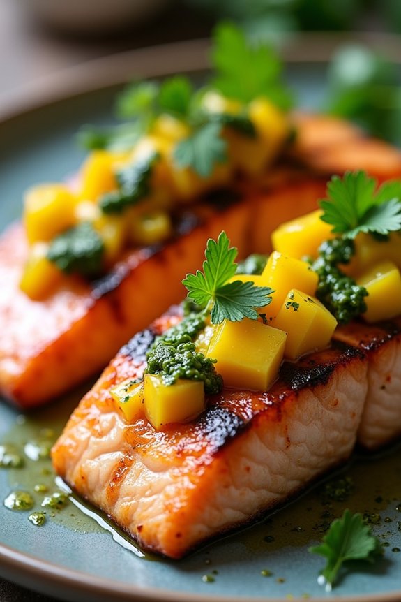 mango chimichurri salmon delight