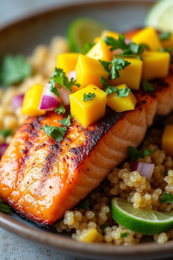 mango salsa grilled salmon quinoa