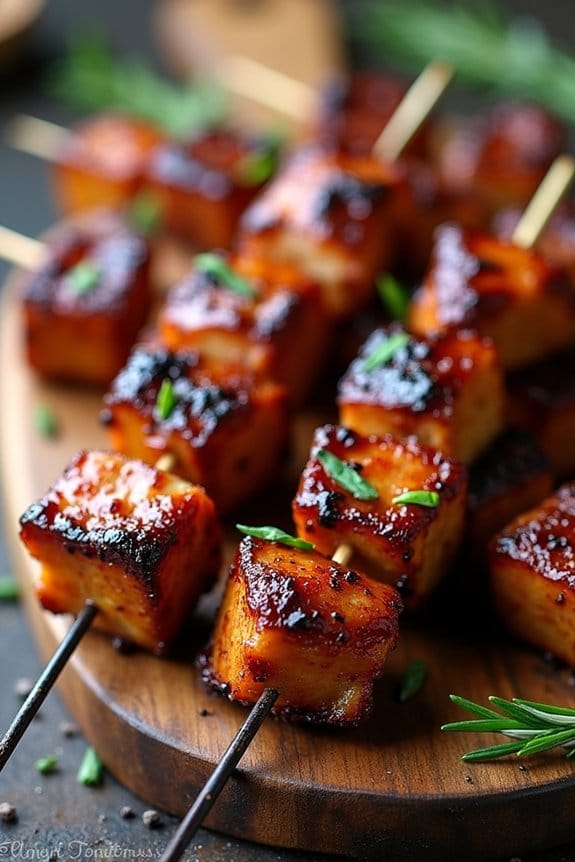 maple balsamic pork skewers
