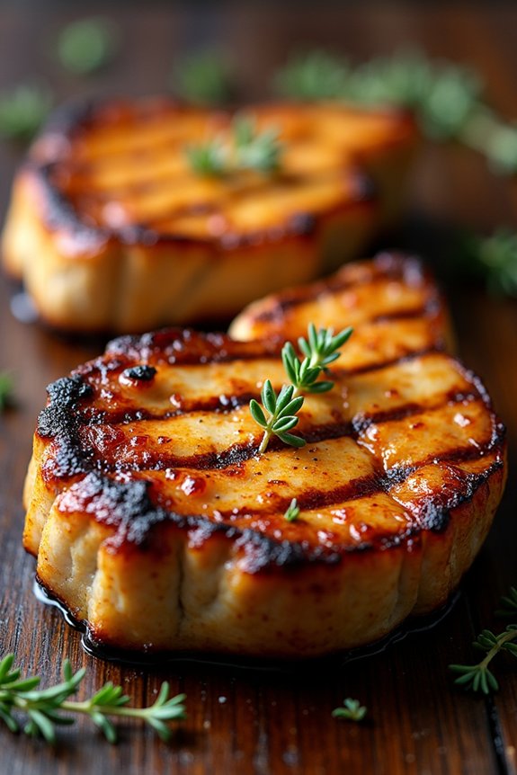 maple dijon grilled pork chops