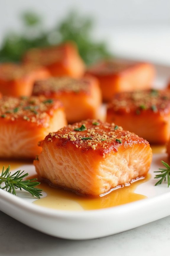 maple dijon salmon bites