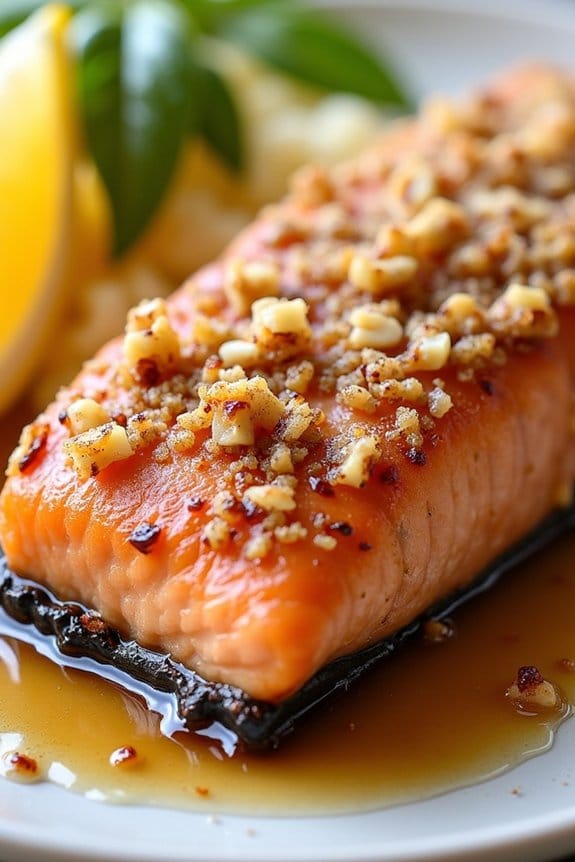 maple glazed almond crusted salmon