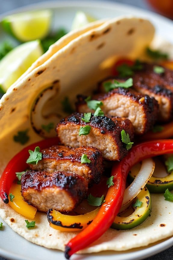 maple glazed pork fajitas