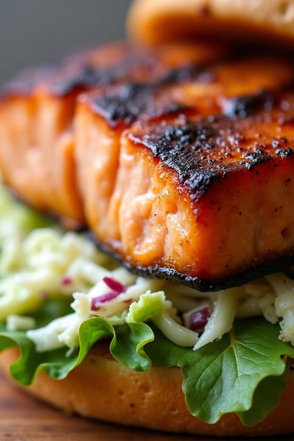 maple glazed salmon sandwich delight