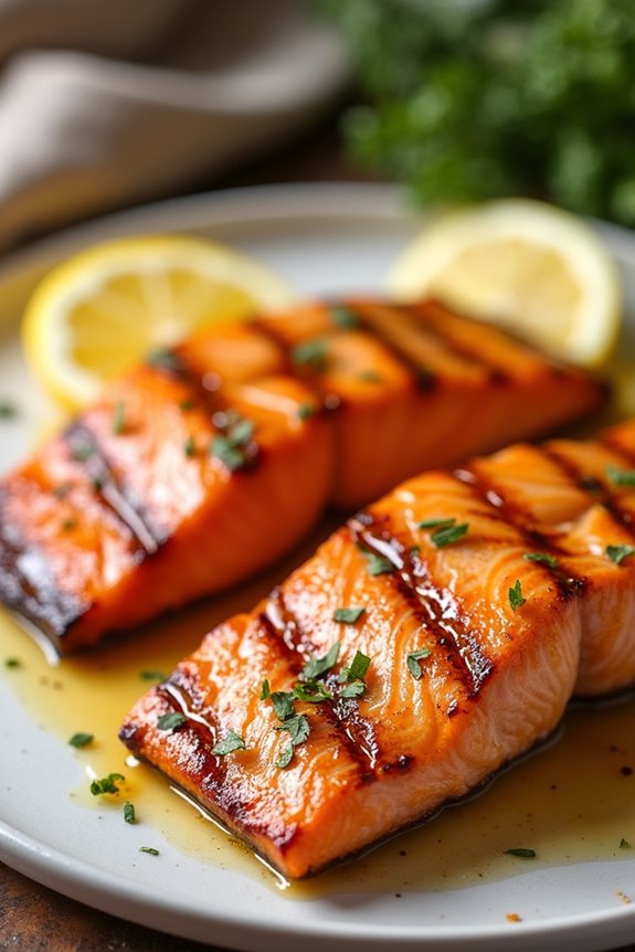 maple mustard grilled salmon