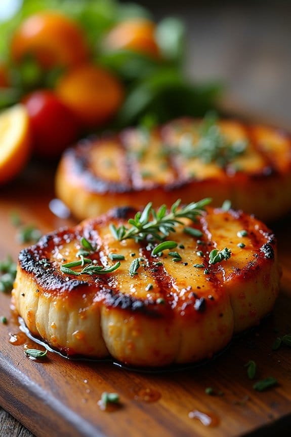 maple orange glazed pork chops