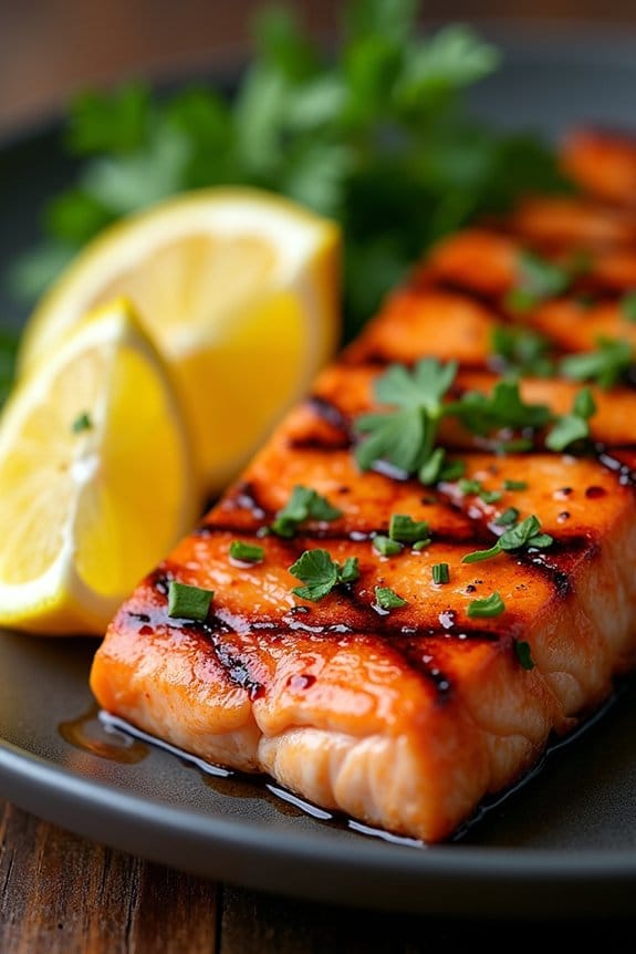 maple soy grilled salmon