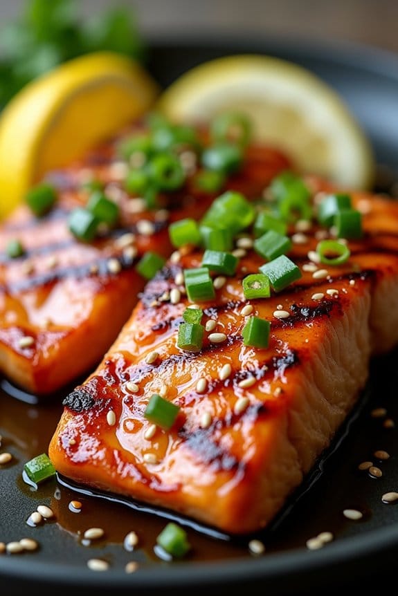 maple teriyaki grilled salmon