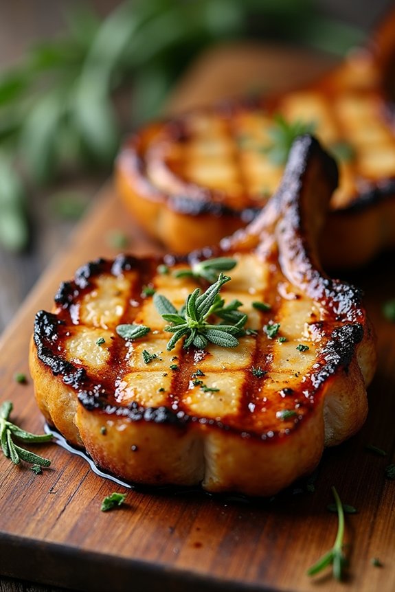 marinated grilled pork chops