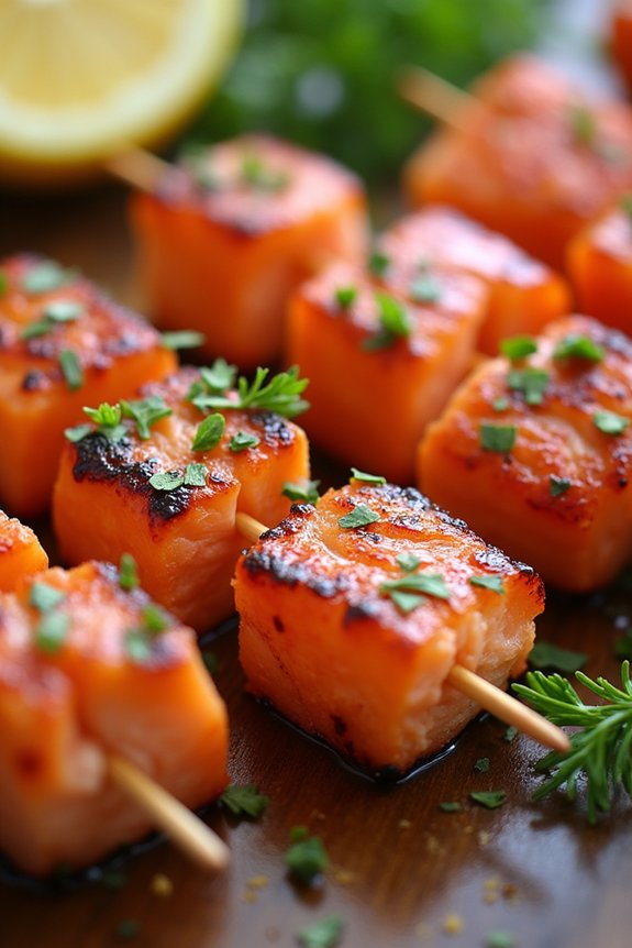 mediterranean herb salmon skewers