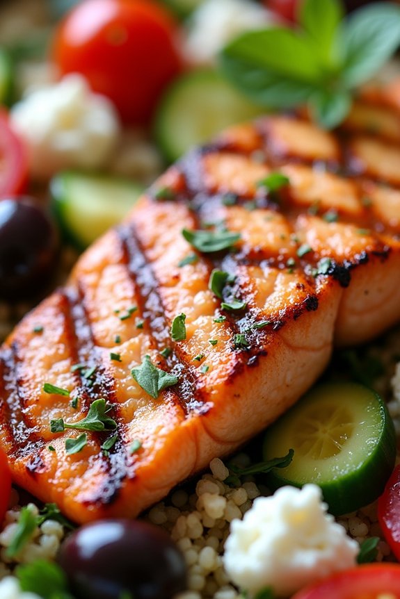 mediterranean salmon quinoa salad