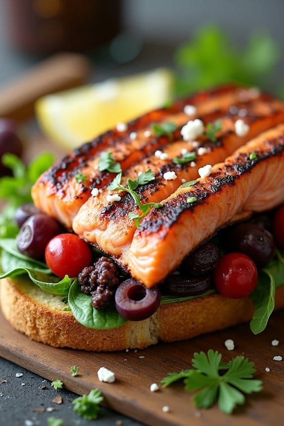 mediterranean salmon sandwich delight