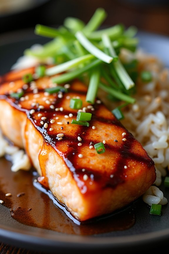 miso salmon with sushi rice