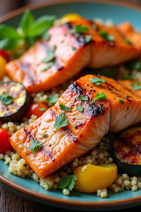 nutritious grilled salmon dish