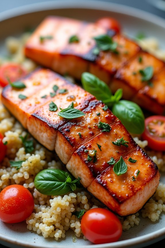 nutritious grilled salmon quinoa