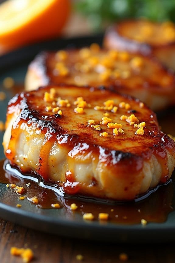 orange marmalade glazed pork chops