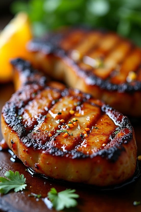 orange soy glazed pork chops