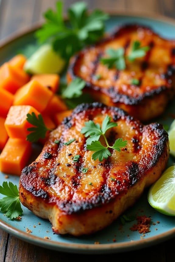 papaya marinade tenderizes pork chops