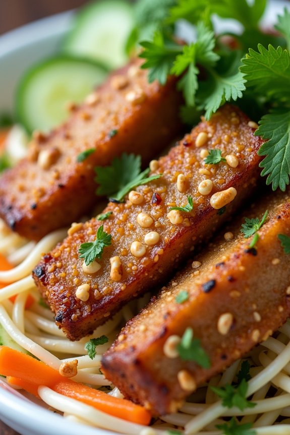 peanut crusted grilled pork dish