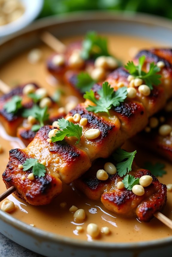 peanut sauce marinated skewers