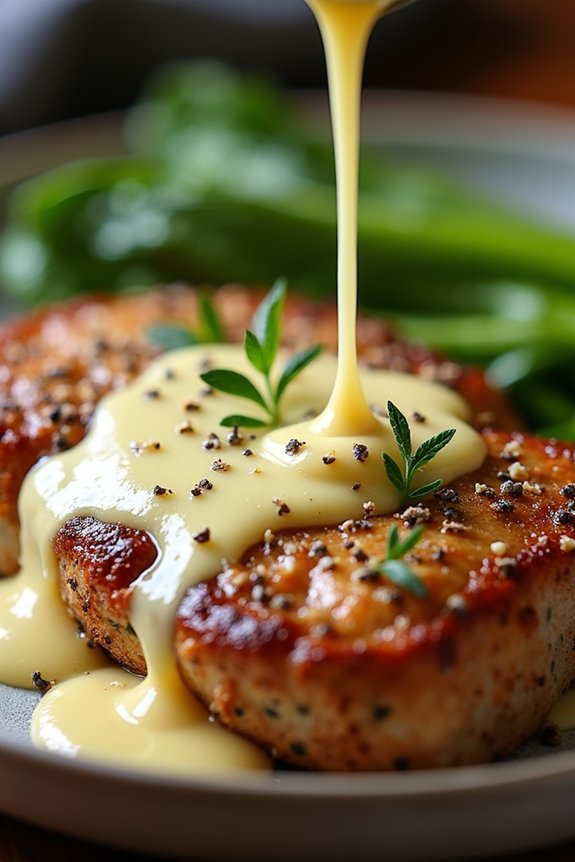 peppercorn crusted pork steaks