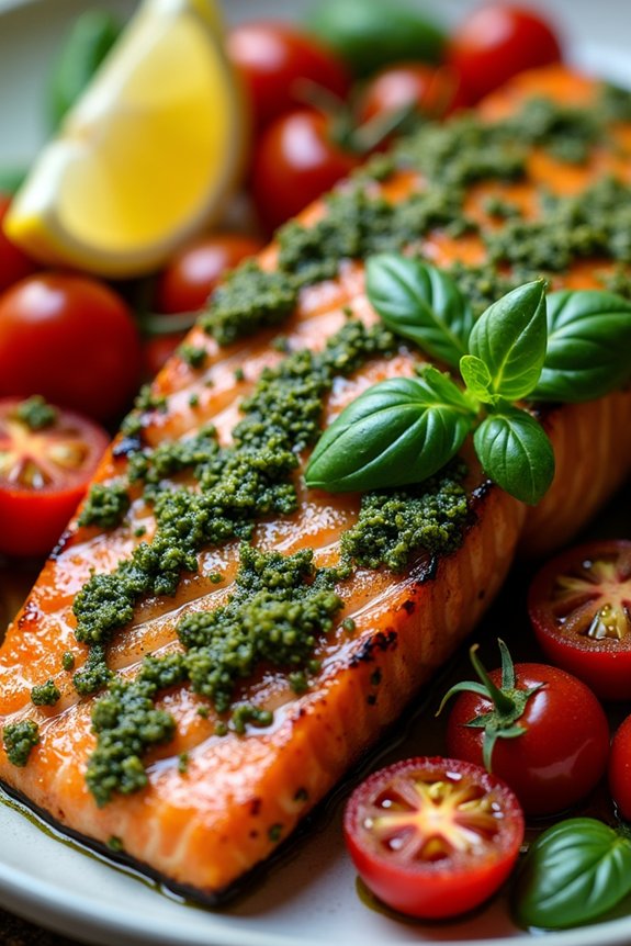 pesto grilled salmon delight