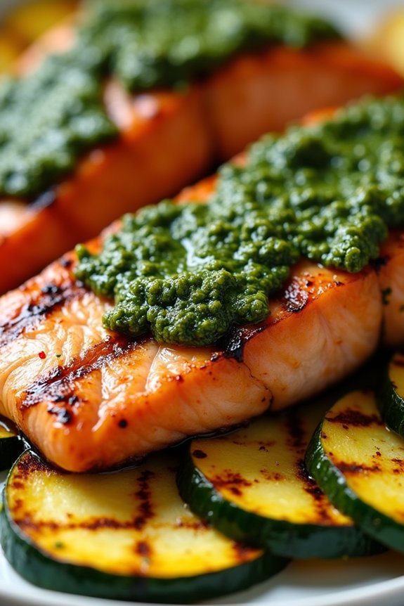 pesto grilled salmon recipe