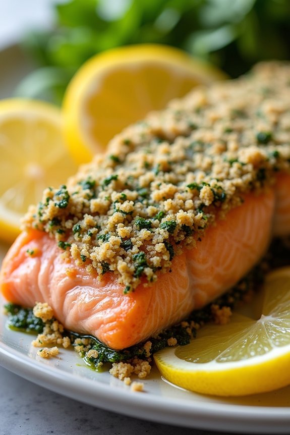 pesto parmesan crusted salmon