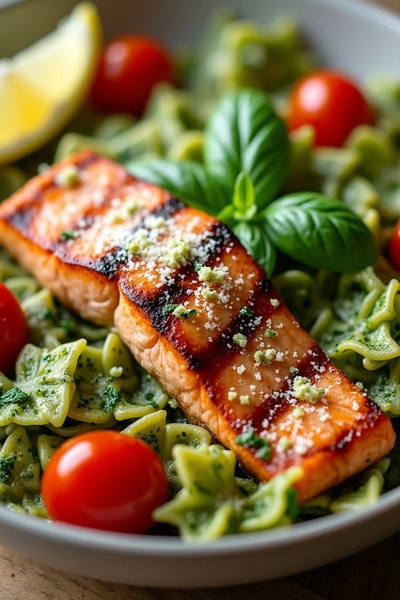 pesto salmon pasta delight