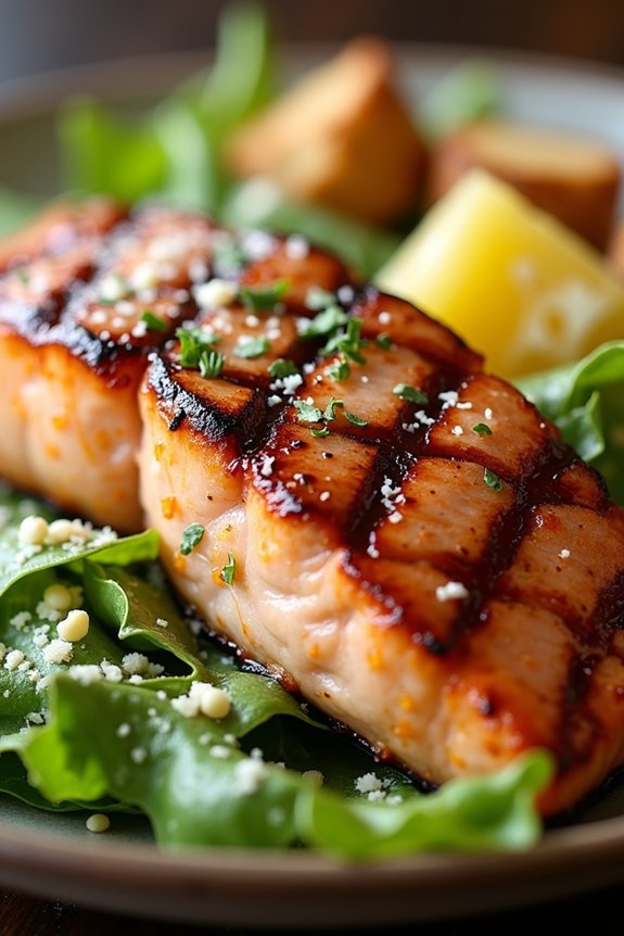 pineapple infused grilled salmon salad
