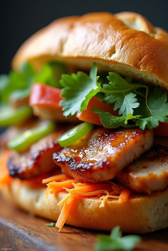 pineapple teriyaki grilled pork banh mi