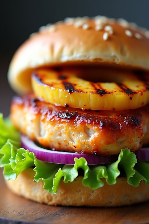 pineapple teriyaki salmon burger