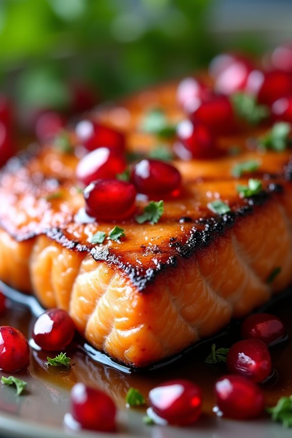 pomegranate glaze grilled salmon