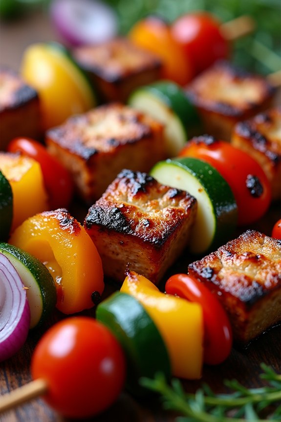 pork chop veggie skewers