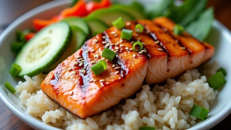 quick grilled salmon bowls