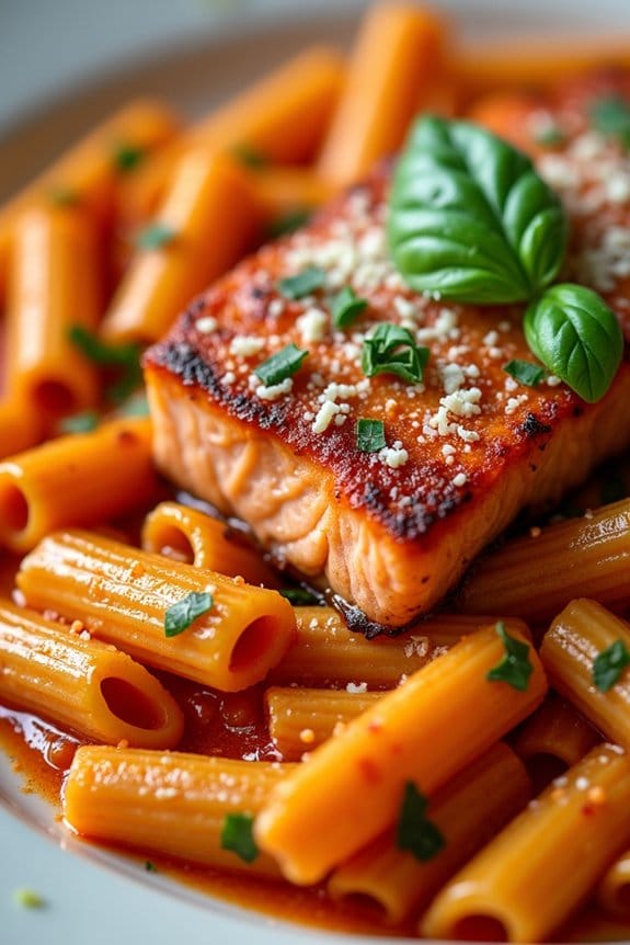 roasted salmon pasta delight
