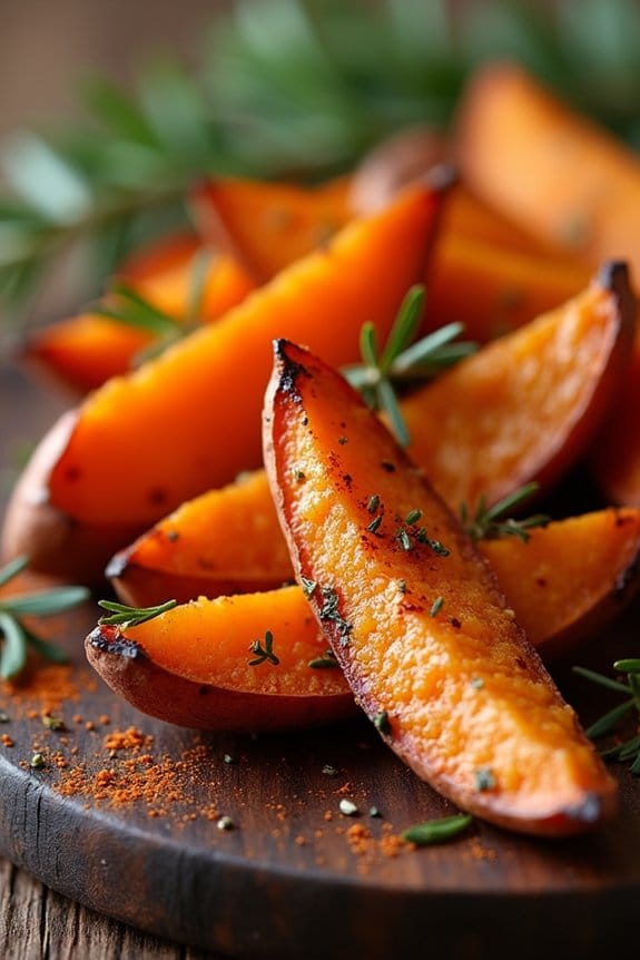 roasted sweet potato wedges