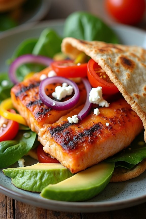 salmon veggie breakfast wraps