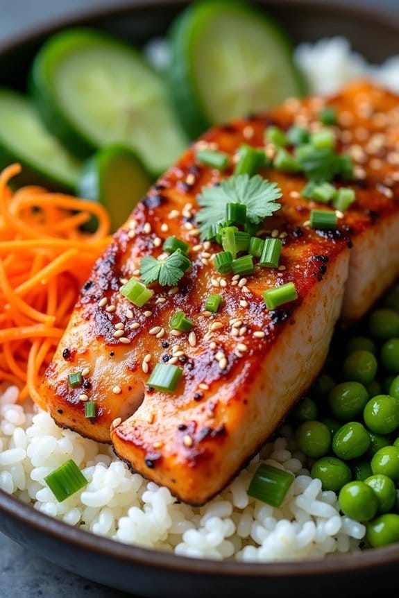 savory asian salmon bowl
