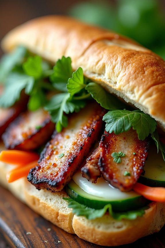 savory grilled pork sandwich