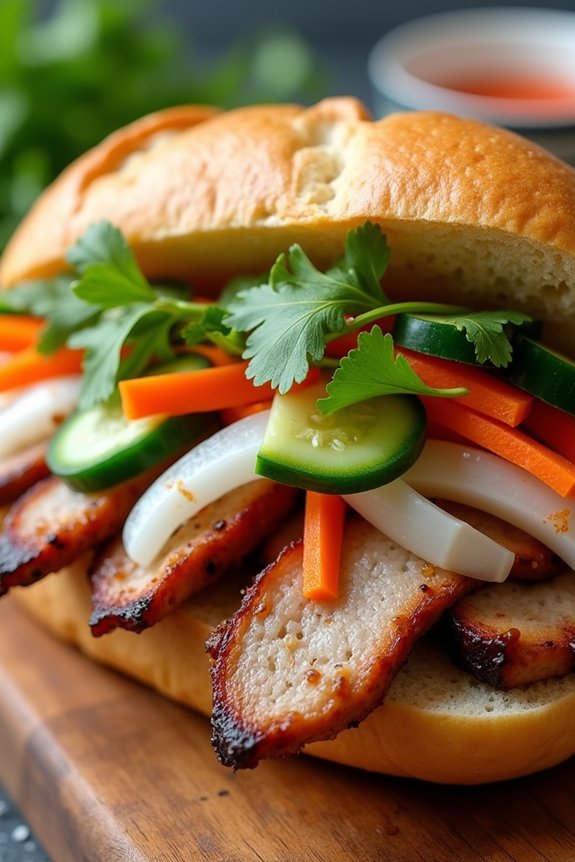 savory grilled pork sandwich
