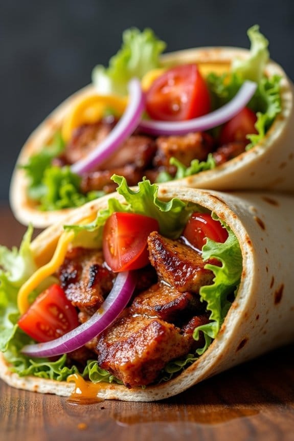 savory grilled pork wraps