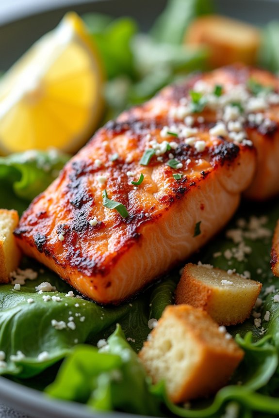savory grilled salmon salad