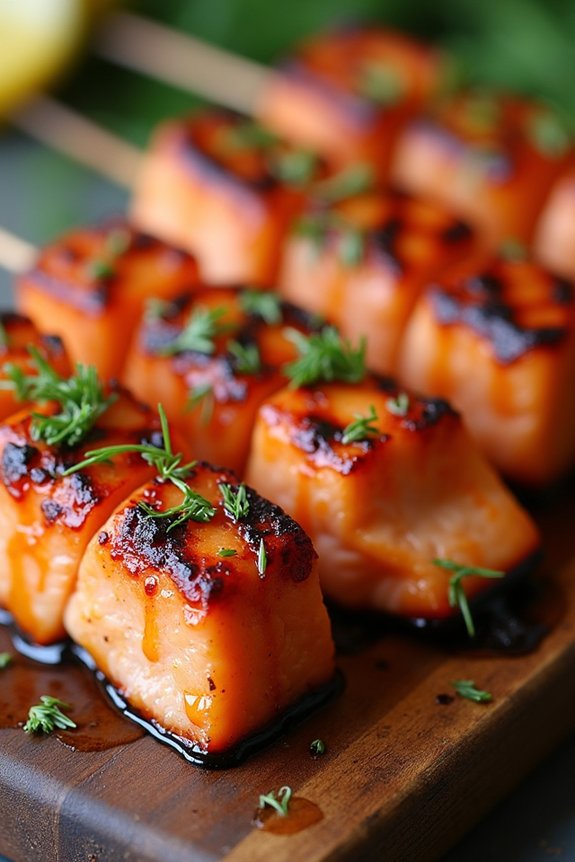 savory grilled salmon skewers