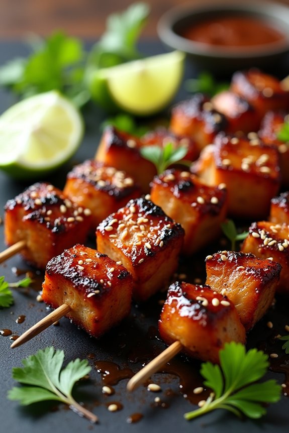 savory hoisin sesame skewers