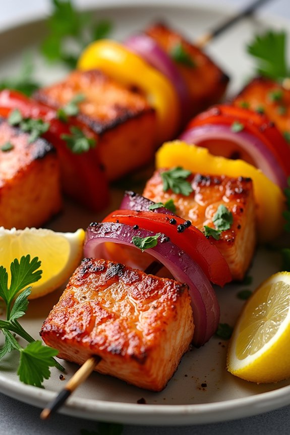 smoky paprika salmon skewers